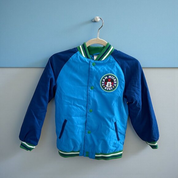 Disney Varsity Jacket Team Mickey Mouse 1928 Blue Snap Kids Size 7 8 - Picture 16 of 16